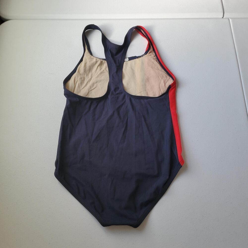 Y2K Polo Sport Ralph Lauren Swimsuit Womens 8 Blue One Piece Racerback Lined - Picture 2 of 7